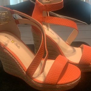 Peach platform espadrilles